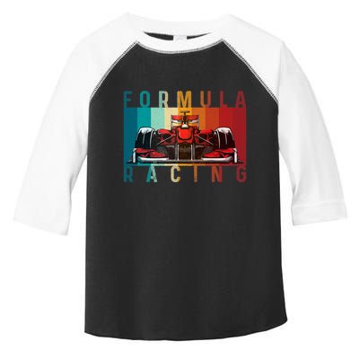 Retro Vintage Formula Racing Car Silhouette Race Car Formula Toddler Fine Jersey T-Shirt