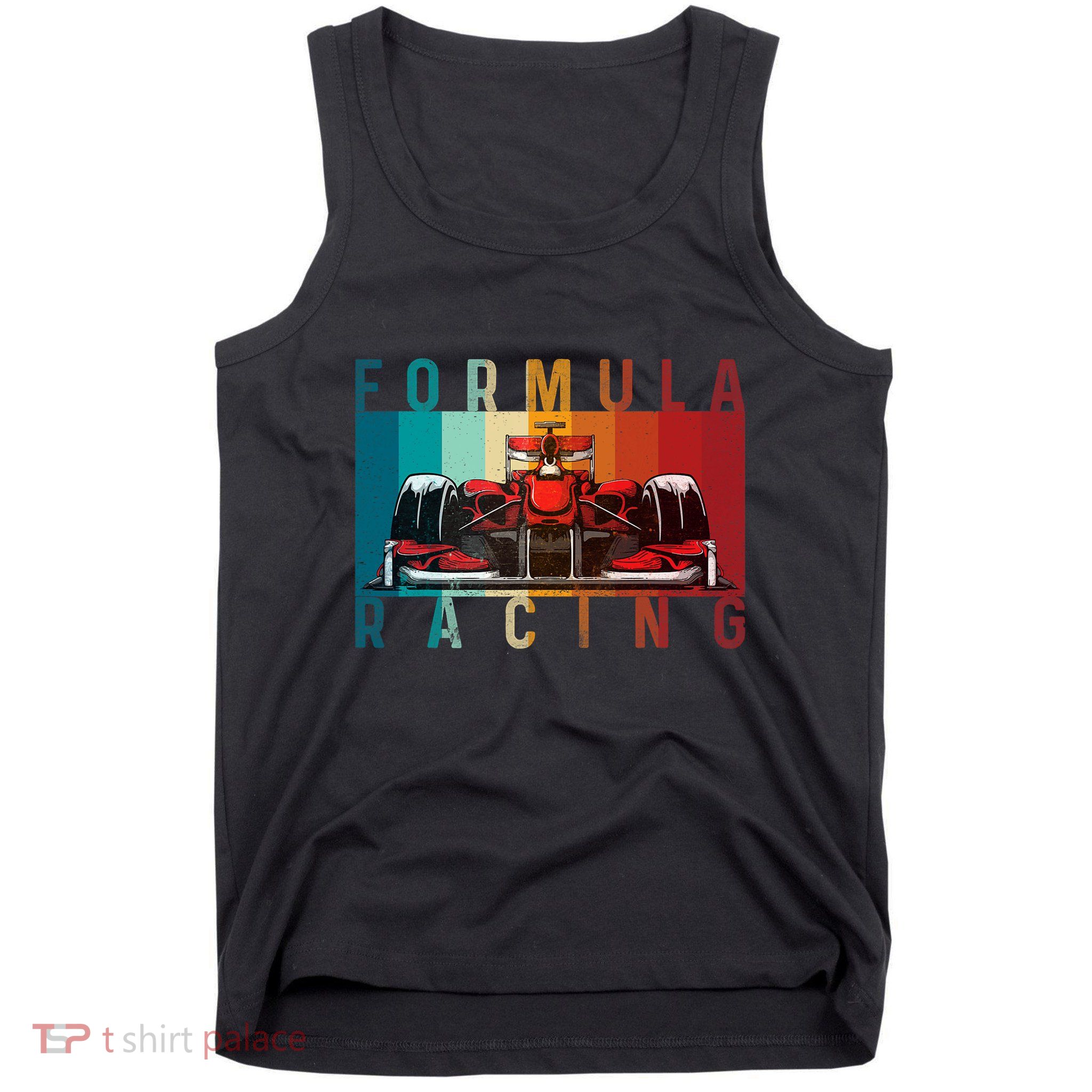 Retro Vintage Formula Racing Car Silhouette Race Car Formula Tank Top