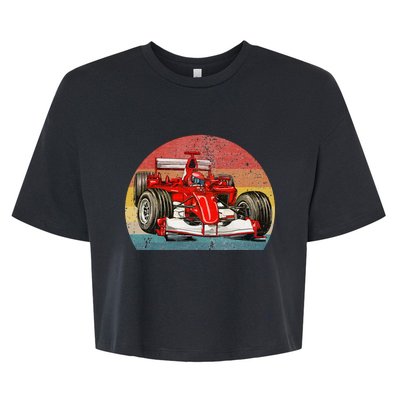 Retro Vintage Formula Racing Lovers Race Car Fan Bella+Canvas Jersey Crop Tee