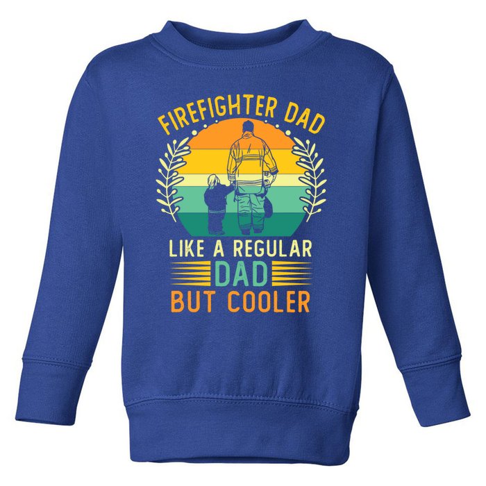 Retro Vintage Firefighter Dad Fathers Day Fire Daddy Cute Gift Toddler Sweatshirt