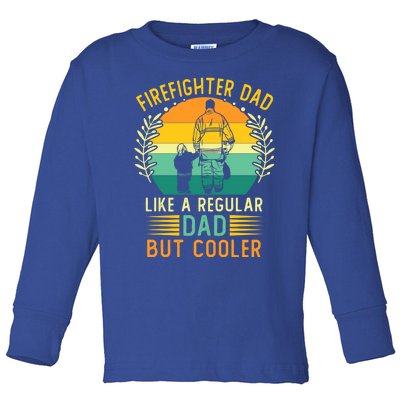 Retro Vintage Firefighter Dad Fathers Day Fire Daddy Cute Gift Toddler Long Sleeve Shirt