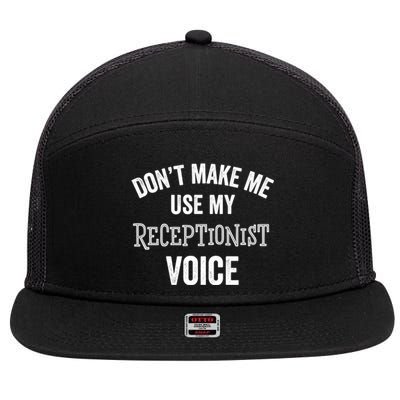 Receptionist Voice Funny Administrative Assistant Day Gift 7 Panel Mesh Trucker Snapback Hat