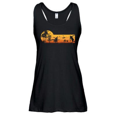 Retro Vintage Frisbee Golf Player Design  Disc Golf Gift Ladies Essential Flowy Tank