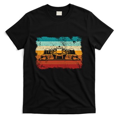Retro Vintage Formula Racing Lovers Silhouette Race Car Fan Giftretro Vintage Fo T-Shirt