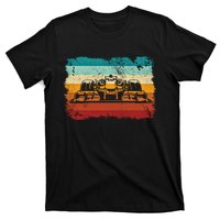 Retro Vintage Formula Racing Lovers Silhouette Race Car Fan Giftretro Vintage Fo T-Shirt