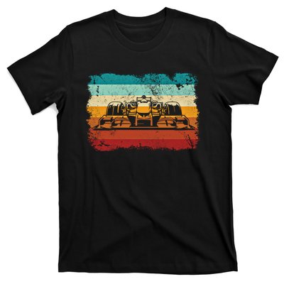 Retro Vintage Formula Racing Lovers Silhouette Race Car Fan Giftretro Vintage Fo T-Shirt