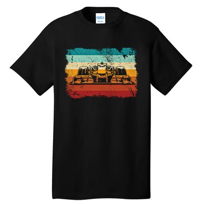 Retro Vintage Formula Racing Lovers Silhouette Race Car Fan Giftretro Vintage Fo Tall T-Shirt