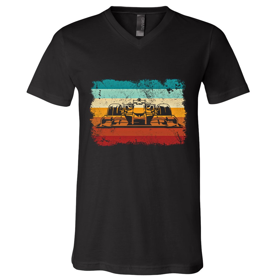 Retro Vintage Formula Racing Lovers Silhouette Race Car Fan Giftretro Vintage Fo V-Neck T-Shirt