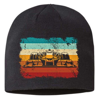 Retro Vintage Formula Racing Lovers Silhouette Race Car Fan Giftretro Vintage Fo Sustainable Beanie