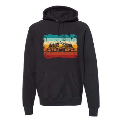 Retro Vintage Formula Racing Lovers Silhouette Race Car Fan Giftretro Vintage Fo Premium Hoodie