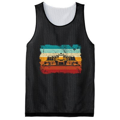 Retro Vintage Formula Racing Lovers Silhouette Race Car Fan Giftretro Vintage Fo Mesh Reversible Basketball Jersey Tank