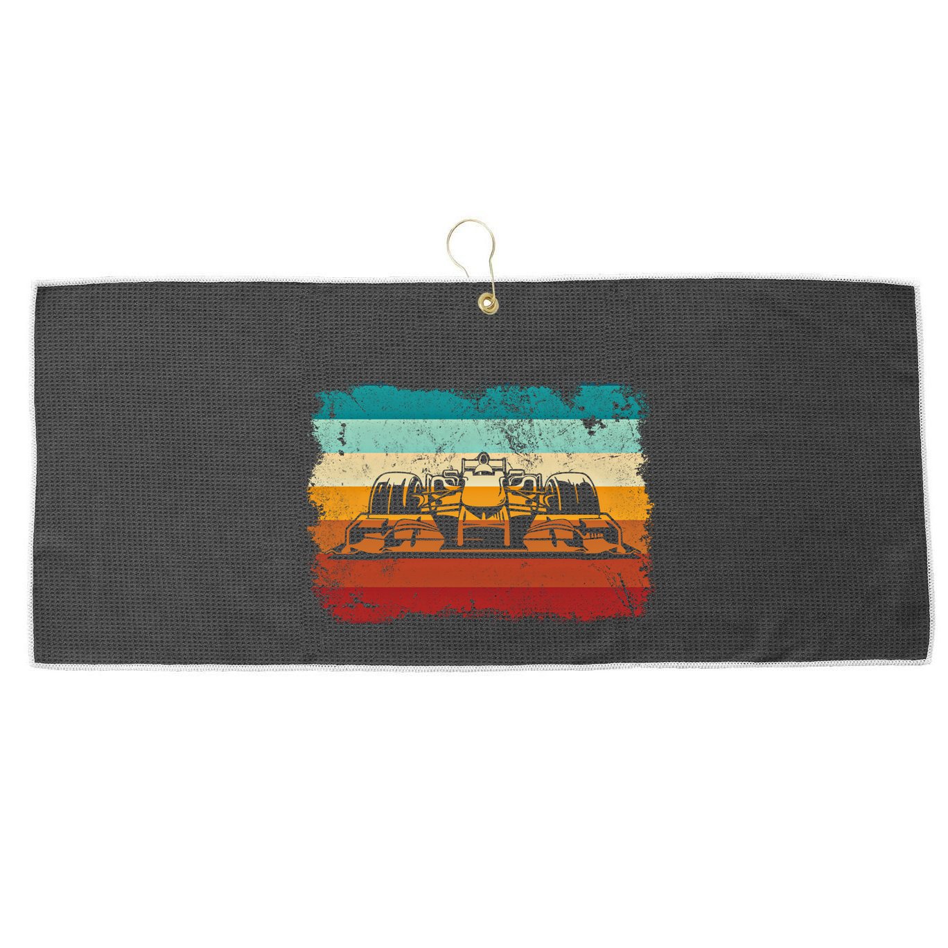 Retro Vintage Formula Racing Lovers Silhouette Race Car Fan Giftretro Vintage Fo Large Microfiber Waffle Golf Towel