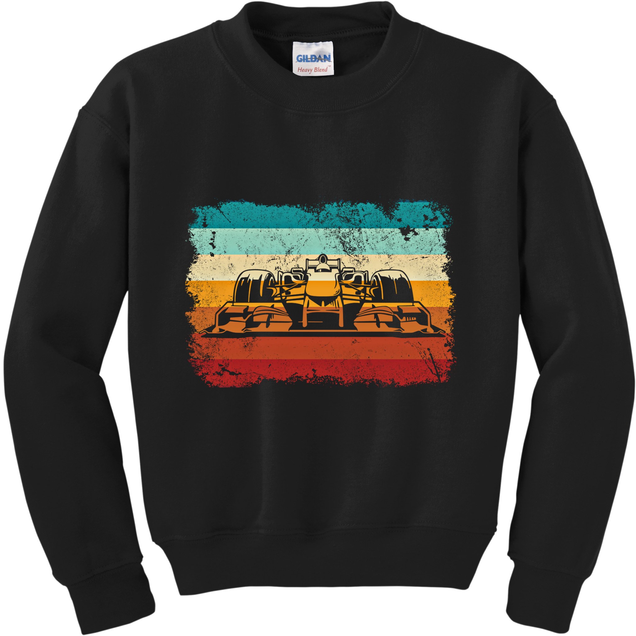 Retro Vintage Formula Racing Lovers Silhouette Race Car Fan Giftretro Vintage Fo Kids Sweatshirt