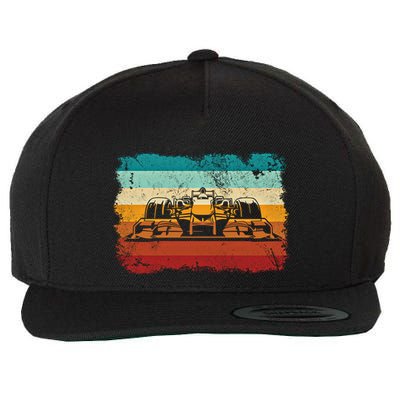 Retro Vintage Formula Racing Lovers Silhouette Race Car Fan Giftretro Vintage Fo Wool Snapback Cap