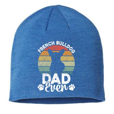 Retro Vintage French Bulldog Dad Ever Great Gift Fathers Day Gift Sustainable Beanie