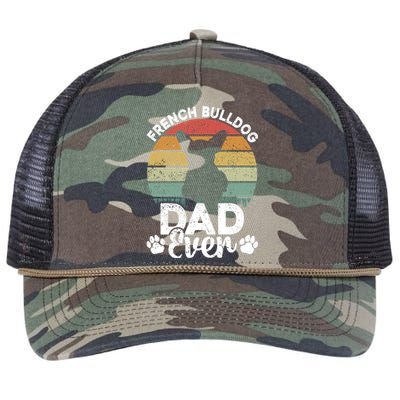 Retro Vintage French Bulldog Dad Ever Great Gift Fathers Day Gift Retro Rope Trucker Hat Cap