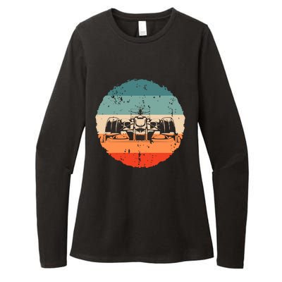 Retro Vintage Formula Racing Lovers Silhouette Race Car Fan Womens CVC Long Sleeve Shirt