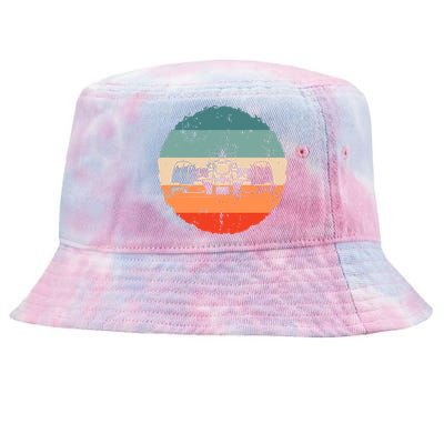 Retro Vintage Formula Racing Lovers Silhouette Race Car Fan Tie-Dyed Bucket Hat