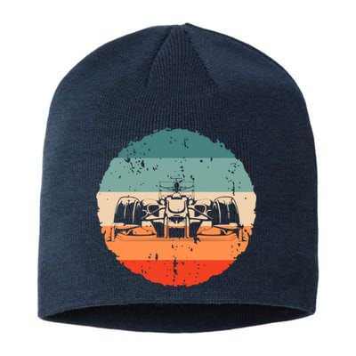 Retro Vintage Formula Racing Lovers Silhouette Race Car Fan Sustainable Beanie