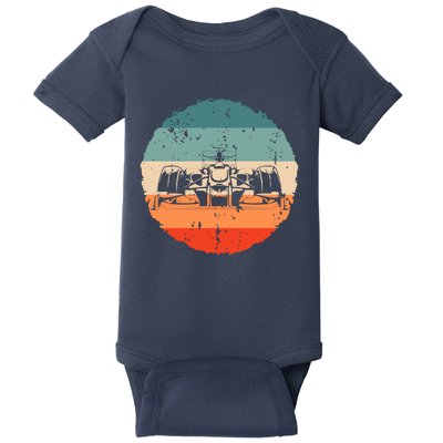 Retro Vintage Formula Racing Lovers Silhouette Race Car Fan Baby Bodysuit