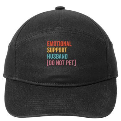 Retro Vintage Funny Emotional Support Husband Do Not Pet 7-Panel Snapback Hat