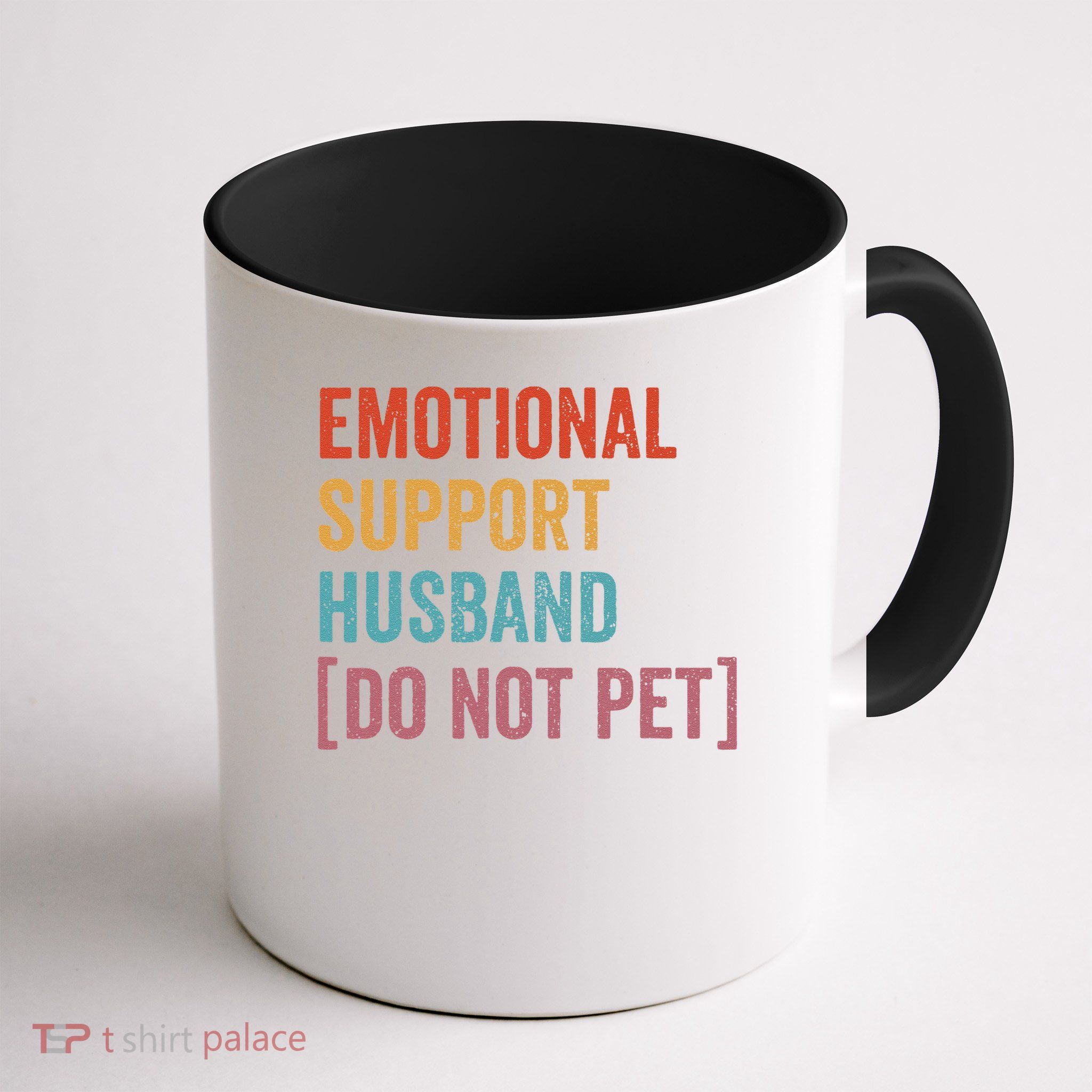 Retro Vintage Funny Emotional Support Husband Do Not Pet Mug