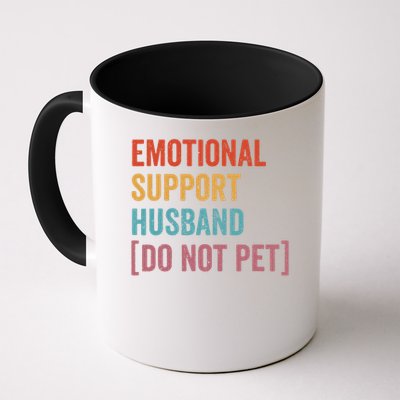 Retro Vintage Funny Emotional Support Husband Do Not Pet Mug