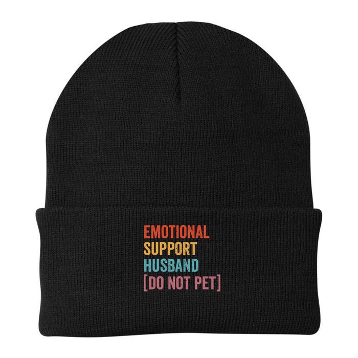 Retro Vintage Funny Emotional Support Husband Do Not Pet Beanie
