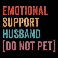 Retro Vintage Funny Emotional Support Husband Do Not Pet Flatbill Hat