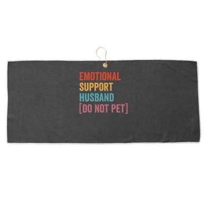 Retro Vintage Funny Emotional Support Husband Do Not Pet Large Microfiber Waffle Golf Towel