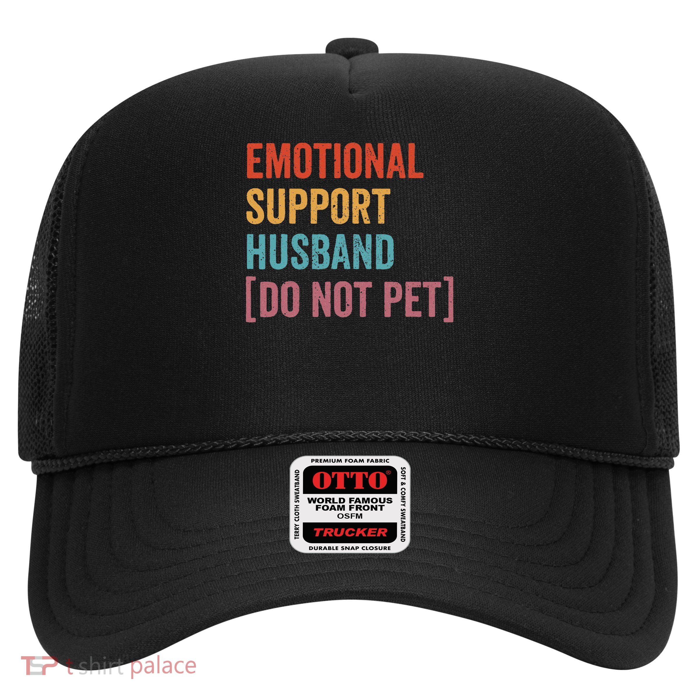 Retro Vintage Funny Emotional Support Husband Do Not Pet Trucker Hat