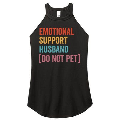 Retro Vintage Funny Emotional Support Husband Do Not Pet Women's Perfect Tri Rocker Tank