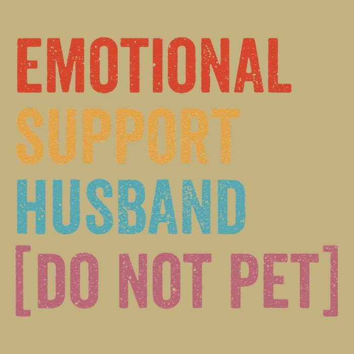 Retro Vintage Funny Emotional Support Husband Do Not Pet Button