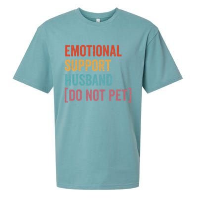 Retro Vintage Funny Emotional Support Husband Do Not Pet Sueded Cloud Jersey T-Shirt
