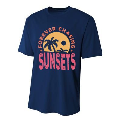 Retro Vintage Forever Chasing Sunsets Summer Vacation Outfit Performance Sprint T-Shirt