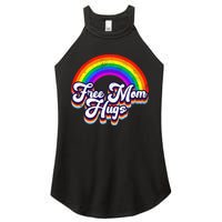 Retro Vintage Free Mom Hugs Rainbow LGBTQ Pride Women's Perfect Tri Rocker Tank