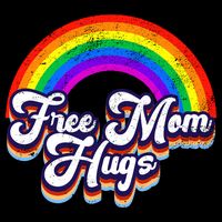Retro Vintage Free Mom Hugs Rainbow LGBTQ Pride Women's Perfect Tri Rocker Tank