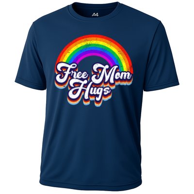 Retro Vintage Free Mom Hugs Rainbow LGBTQ Pride Performance Shirt