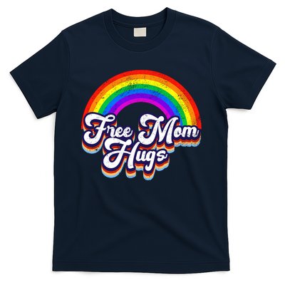 Retro Vintage Free Mom Hugs Rainbow LGBTQ Pride T-Shirt
