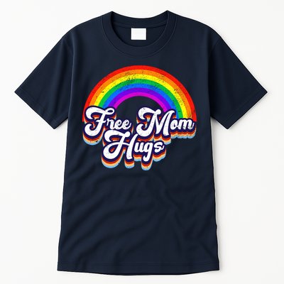 Retro Vintage Free Mom Hugs Rainbow LGBTQ Pride Tall T-Shirt