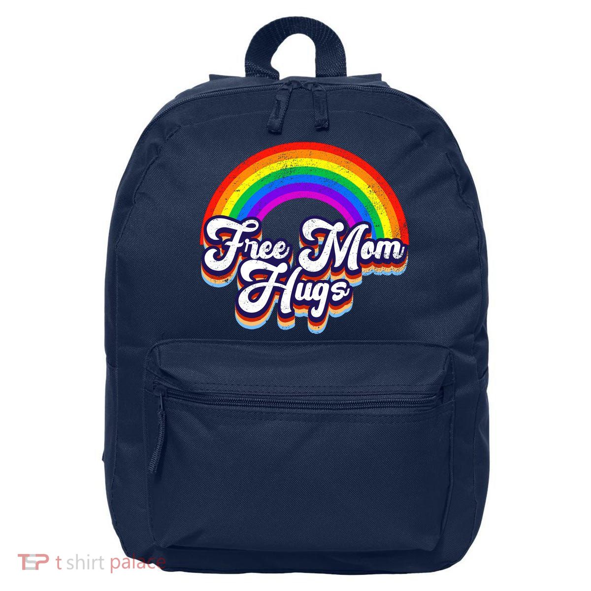 Retro Vintage Free Mom Hugs Rainbow LGBTQ Pride 16 in Basic Backpack