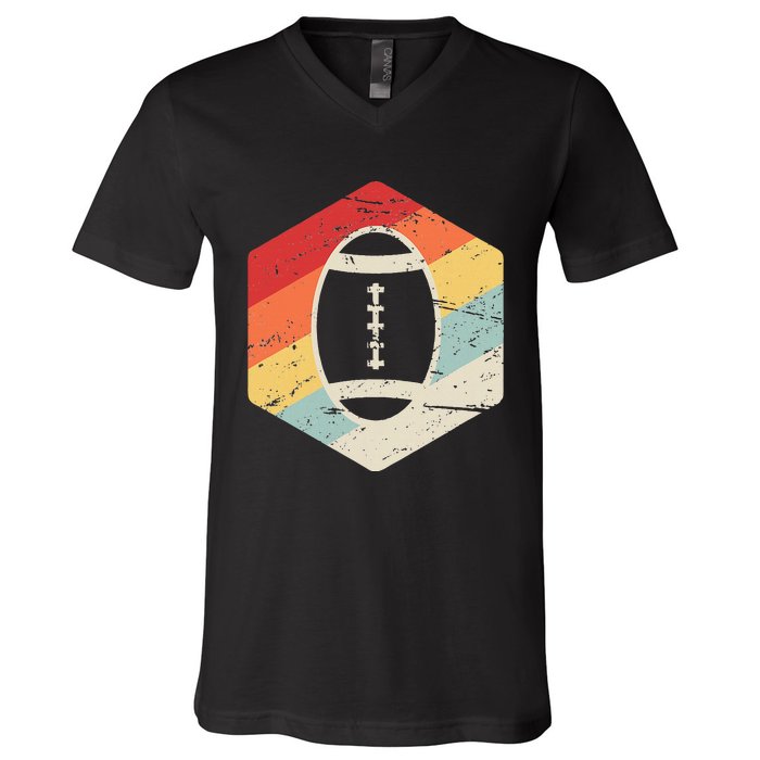 Retro Vintage Foot Ball Gift College & Highschool Football V-Neck T-Shirt