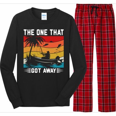 Retro Vintage Fishing Graphic Long Sleeve Pajama Set