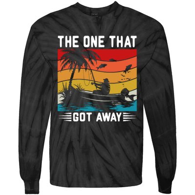 Retro Vintage Fishing Graphic Tie-Dye Long Sleeve Shirt