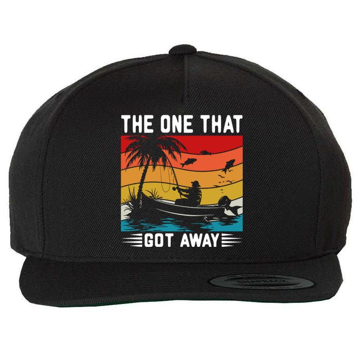 Retro Vintage Fishing Graphic Wool Snapback Cap