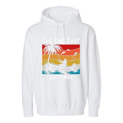 Retro Vintage Fishing Graphic Garment-Dyed Fleece Hoodie