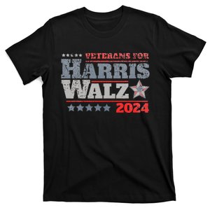 Retro Veterans For Kamala Harris Tim Walz 2024 Harris Waltz T-Shirt