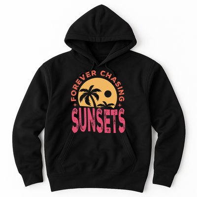 Retro Vintage Forever Chasing Sunsets Summer Vacation Outfit Hoodie