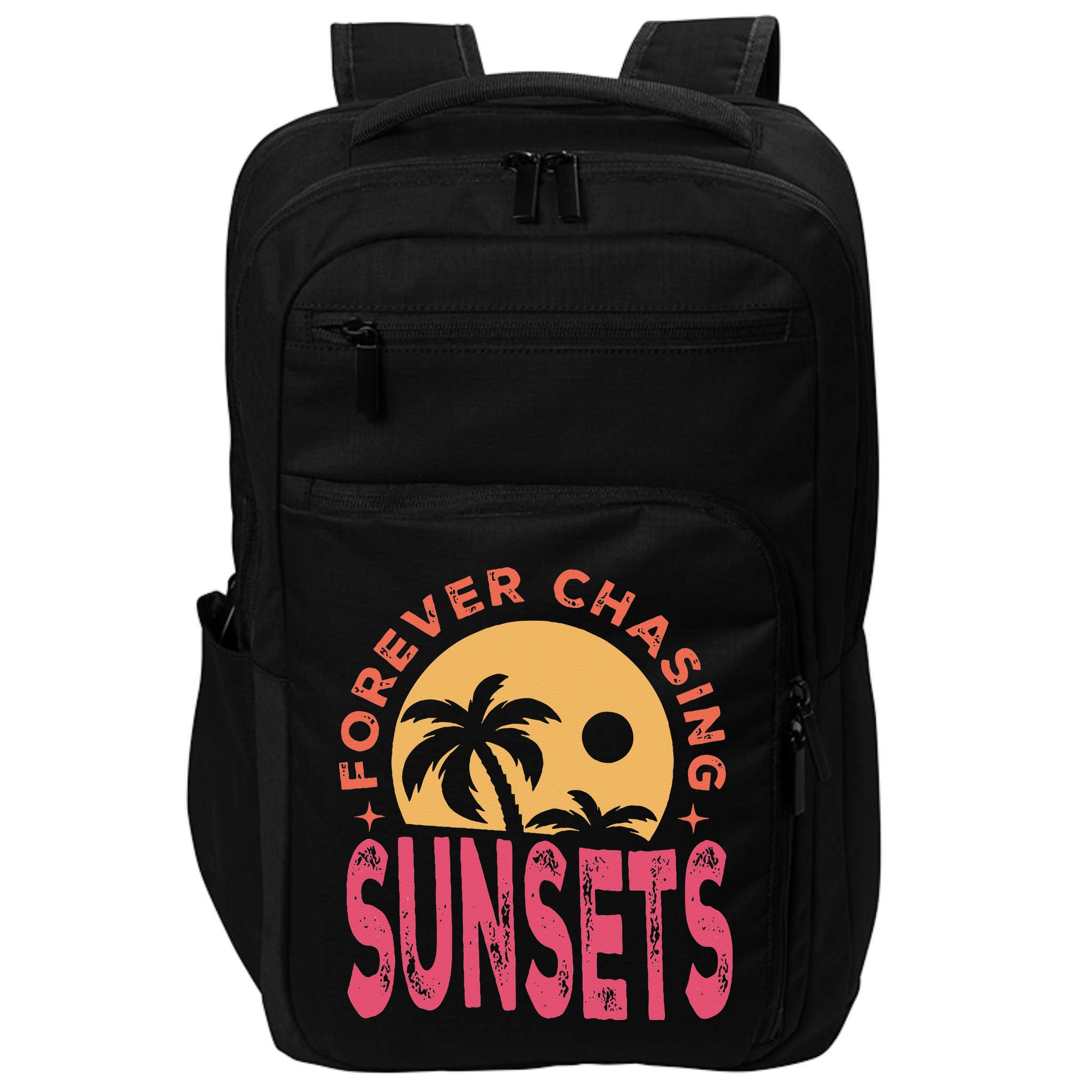 Retro Vintage Forever Chasing Sunsets Summer Vacation Outfit Impact Tech Backpack