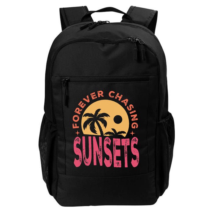 Retro Vintage Forever Chasing Sunsets Summer Vacation Outfit Backpack